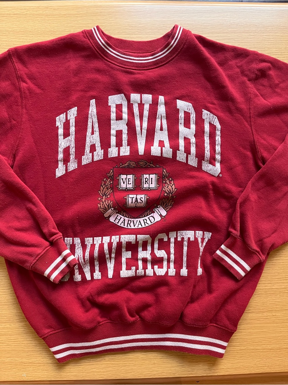 Harvard University Crewneck Sweatshirt Red Unisex Sz L Cotton/Polyester